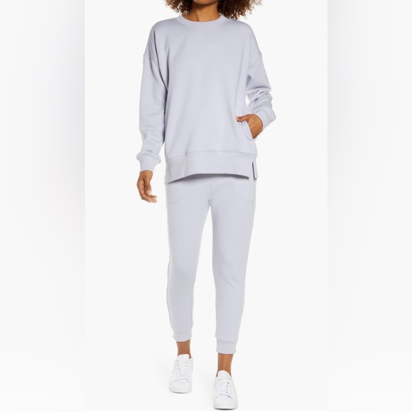 Zella Pants - Zella Amazing Fleece Crop Jogger Pant in Blue Icelandic • Small • LIKE NEW